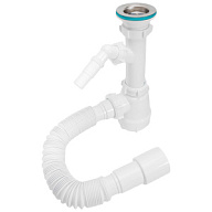 Сифон для мойки Aquant, с выходом под стиральную машину, D40-40/50мм, L700мм цены в Воронеже