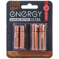Батарейка Energy Ultra, LR06 (АА) + LR03 (ААА), алкалиновая, (4шт/уп) цены в Воронеже