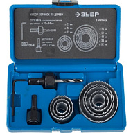 Коронки по дереву Зубр Эксперт, d 19-64мм, набор 11 предметов цены в Воронеже