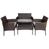 Набор мебели Доминика SFS003, стол + диван + 2 кресла, темно-коричневый цены в Воронеже