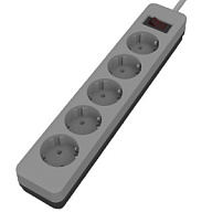 Удлинитель с сетевым фильтром Leek, 5-местный, 5м, ПВС 3х0,75, с заземлением,  черный/серый цены в Воронеже