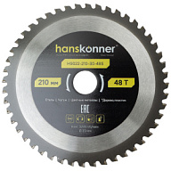Диск пильный Hanskonner, по дереву, 210х30мм, 48 зубьев цены в Воронеже