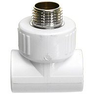 Тройник полипропиленовый Valfex, комбинированный 20 х 1/2" ш, белый цены в Воронеже