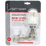 Комплект термостатический для подключения радиатора Pro Factor, угловой, 1/2" цены в Воронеже