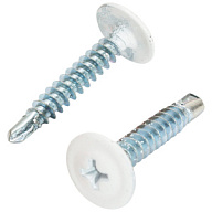 Саморез с прессшайбой 4.2 х 25, RAL 9003 белый, сверло, весовой, ~ 51шт в 100г цены в Воронеже