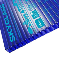 Поликарбонат сотовый Кинпласт Skyglass, 8 х 2100 х 12000мм, синий, 12 метров рулон цены в Воронеже