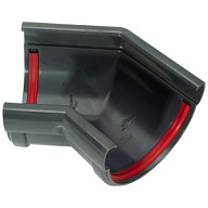 Угол желоба водосточного Grand Line, d-135/90градусов, графит цены в Воронеже