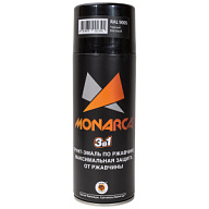 Грунт-эмаль Monarca, по ржавчине 3в1, аэрозольная, черный матовый, 520мл цены в Воронеже