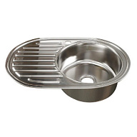 Мойки из нержавеющей стали Мойка из нержавеющей стали врезная Mixline, 770х500мм, 0.6мм, правая, овальная, с сифоном Мойка из нержавеющей стали врезная Mixline, 770х500мм, 0.6мм, правая, овальная, с сифоном цены в Воронеже