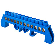 Шина нулевая EKF, N (8х12мм) 12 отверстий, синий изолятор на DIN-рейку. цены в Воронеже