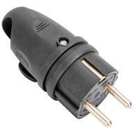 Вилка электрическая угловая Витебск, 16А, с заземлением, черная цены в Воронеже