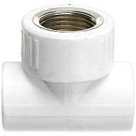 Тройник полипропиленовый Kalde, комбинированный 20 х 3/4" г, белый. цены в Воронеже