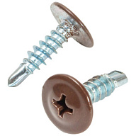 Саморез с прессшайбой 4.2 х 16, RAL 8017 шоколад, сверло, весовой, ~ 66шт в 100г цены в Воронеже