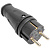 Вилка электрическая прямая Витебск, 16А, с заземлением, черная