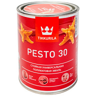 Эмаль алкидная Tikkurila Pesto 30 бесцветная, полуматовая, база С, 0.9л цены в Воронеже