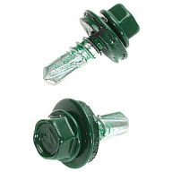 Саморез кровельный 5.5 х 19, RAL 6005 зеленый мох, коробка 250 шт/упак цены в Воронеже