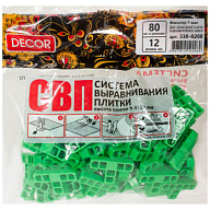 Фиксатор шва Decor для плитки, 12х12мм, Т-образный, 80шт/упак цены в Воронеже