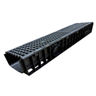 Лоток пластиковый Gidrolica Standart, в сборе с чугунной решеткой и крепежом, DN 200, КлС250, H 185, 1м цены в Воронеже