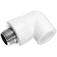 Угольник полипропиленовый Vaflex, комбинированный, 20 х 1/2" ш, белый цены в Воронеже