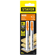 Пилки для электролобзика Stayer T101AO, по дереву, шаг1.4мм 75/50мм, 2шт/упак цены в Воронеже