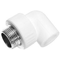 Угольник полипропиленовый Kalde, комбинированный, 20 х 3/4" ш, белый. цены в Воронеже