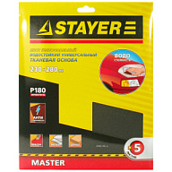 Бумага наждачная  Master Stayer № 180, 23х28см, тканевая, водостойкая, набор 5шт/упак. цены в Воронеже