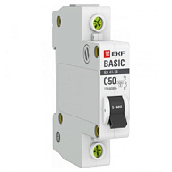Выключатель автоматический ВА47-29 EKF, 1 полюсный, 50А С 4.5кА цены в Воронеже