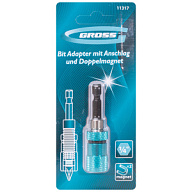Адаптер Gross 1/4", для бит с ограничителем и двойным магнитом цены в Воронеже