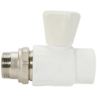 Кран полипропиленовый Valfex, для радиаторов, 25 х 3/4" ш, прямой, белый цены в Воронеже