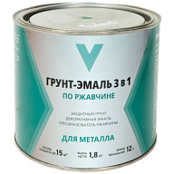Грунт-эмаль "V" по ржавчине 3в1, зеленая, 1,8кг цены в Воронеже
