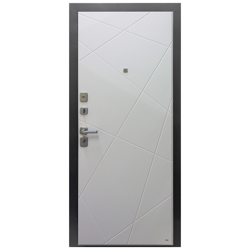 Дверь металлическая Феникс линии велюр, белый софт, 860х2050х75мм, левая фото №1