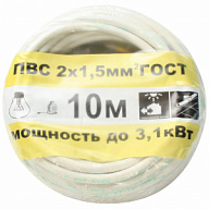 Провод РЭК ПВС 2х1.5мм, круглый, (бухта 10м) цены в Воронеже