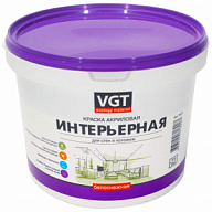 Краска вододисперсионная VGT АК-2180, белоснежная, интерьерная, 3кг цены в Воронеже