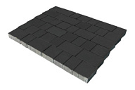 Плитка тротуарная вибропрессованная Европа, 3 формы, черная, 60мм, (13,36м2/уп) цены в Воронеже